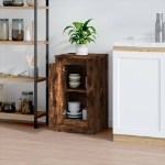 Credenza Rovere Fumo 37,5x35,5x67,5 cm in Legno Multistrato