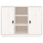 Credenza Bianca 100x40x75 cm in Legno Massello di Pino