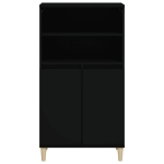 Credenza Nera 60x36x110 cm in Legno Multistrato