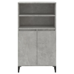 Credenza Grigio Cemento 60x36x110 cm in Legno Multistrato