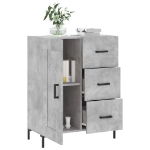 Credenza Grigio Cemento 69,5x34x90 cm in Legno Multistrato