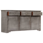 Credenza Grigia 160x40x80 cm Legno Massello di Mango