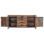 Credenza Grigia 160x40x75 cm Legno Massello di Sheesham