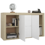 Credenza Bianco e Rovere Sonoma 120x36x69 cm in Truciolato