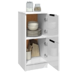 Credenza Bianco Lucido 30x30x70 cm in Legno Multistrato