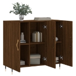 Credenza Rovere Marrone 90x34x80 cm in Legno Multistrato