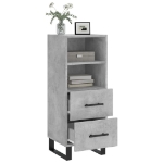 Credenza Grigio Cemento 34,5x34x90 cm in Legno Multistrato