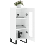 Credenza Bianco Lucido 34,5x34x90 cm in Legno Multistrato