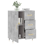 Credenza Grigio Cemento 69,5x34x90 cm in Legno Multistrato