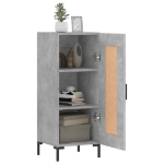 Credenza Grigio Cemento 34,5x34x90 cm in Legno Multistrato