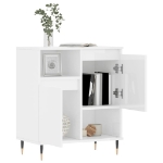 Credenza Bianco Lucido 60x35x70 cm in Legno Multistrato