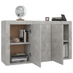 Credenza Grigio Cemento 120x36x69 cm in Legno Multistrato