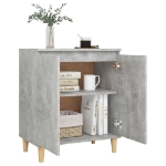 Credenza Gambe Massello Grigio Cemento 60x35x70cm Multistrato