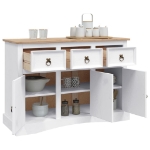 Credenza in Legno di Pino Messicano Corona Bianco 132x43x78 cm