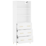 Credenza Bianca 69,5x34x180 cm in Legno Multistrato