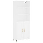Credenza Bianca 69,5x34x180 cm in Legno Multistrato