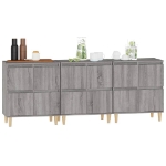 Credenze 3pz Grigio Sonoma 60x35x70 cm in Legno Multistrato