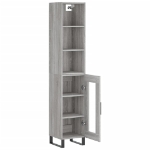 Credenza Grigio Sonoma 34,5x34x180 cm in Legno Multistrato