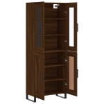 Credenza Rovere Marrone 69,5x34x180 cm in Legno Multistrato