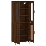 Credenza Rovere Marrone 69,5x34x180 cm in Legno Multistrato