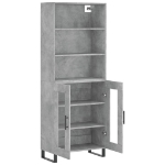 Credenza Grigio Cemento 69,5x34x180 cm in Legno Multistrato