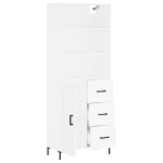 Credenza Bianca 69,5x34x180 cm in Legno Multistrato