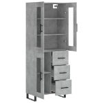 Credenza Grigio Cemento 69,5x34x180 cm in Legno Multistrato