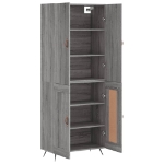 Credenza Grigio Sonoma 69,5x34x180 cm in Legno Multistrato
