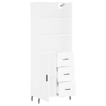 Credenza Bianca 69,5x34x180 cm in Legno Multistrato