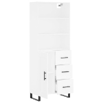 Credenza Bianca 69,5x34x180 cm in Legno Multistrato