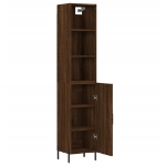 Credenza Rovere Marrone 34,5x34x180 cm in Legno Multistrato