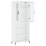Credenza Bianca 69,5x34x180 cm in Legno Multistrato