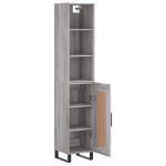 Credenza Grigio Sonoma 34,5x34x180 cm in Legno Multistrato