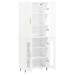 Credenza Bianca 69,5x34x180 cm in Legno Multistrato