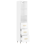 Credenza 34,5x34x180 cm in Legno Multistrato Bianco Lucido