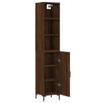 Credenza Rovere Marrone 34,5x34x180 cm in Legno Multistrato