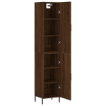 Credenza Rovere Marrone 34,5x34x180 cm in Legno Multistrato