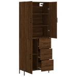 Credenza Rovere Marrone 69,5x34x180 cm in Legno Multistrato