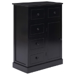 Credenza con 10 Cassetti Nera 113x30x79 cm in Legno