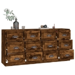 Credenze 2 pz Rovere Fumo in Legno Multistrato