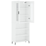 Credenza Bianca 69,5x34x180 cm in Legno Multistrato