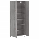 Credenza Grigio Sonoma 69,5x34x180 cm in Legno Multistrato