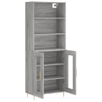 Credenza Grigio Sonoma 69,5x34x180 cm in Legno Multistrato