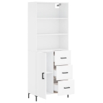 Credenza Bianca 69,5x34x180 cm in Legno Multistrato