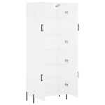 Credenza Bianca 69,5x34x180 cm in Legno Multistrato