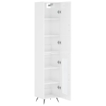 Credenza 34,5x34x180 cm in Legno Multistrato Bianco Lucido