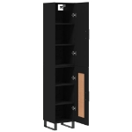 Credenza Nera 34,5x34x180 cm in Legno Multistrato