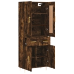 Credenza Rovere Fumo  69,5x34x180 cm in Legno Multistrato