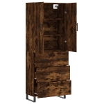 Credenza Rovere Fumo  69,5x34x180 cm in Legno Multistrato