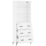 Credenza Bianca 69,5x34x180 cm in Legno Multistrato